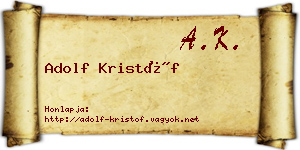 Adolf Kristóf névjegykártya