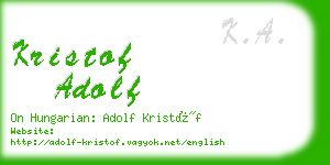 kristof adolf business card